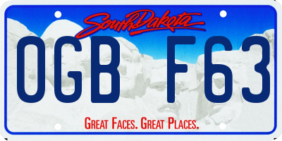 SD license plate 0GBF63