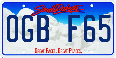 SD license plate 0GBF65