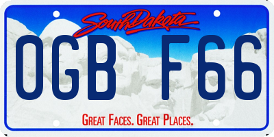 SD license plate 0GBF66