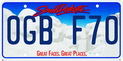 SD license plate 0GBF70