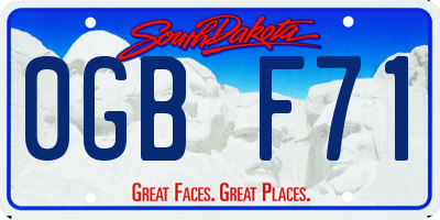 SD license plate 0GBF71