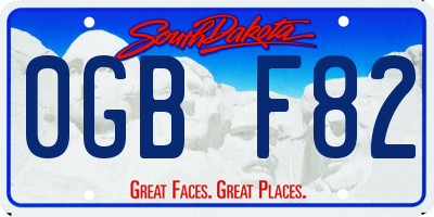SD license plate 0GBF82