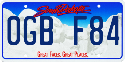 SD license plate 0GBF84