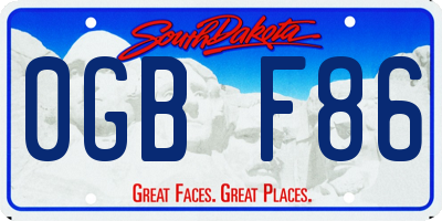 SD license plate 0GBF86