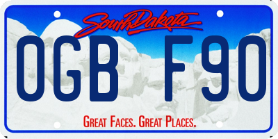 SD license plate 0GBF90