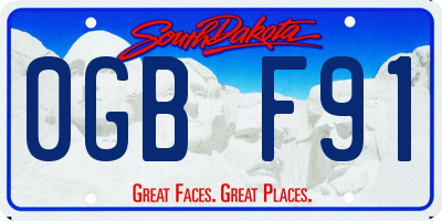 SD license plate 0GBF91
