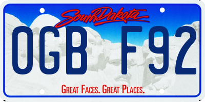 SD license plate 0GBF92
