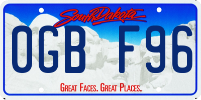 SD license plate 0GBF96