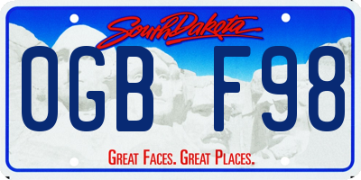 SD license plate 0GBF98
