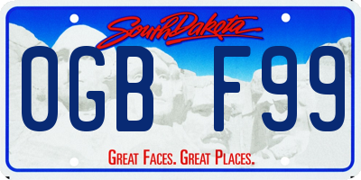 SD license plate 0GBF99