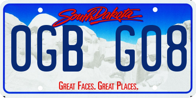 SD license plate 0GBG08