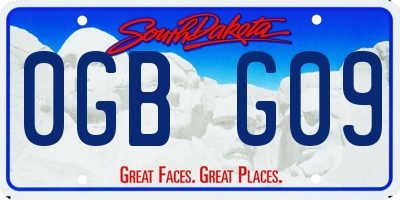 SD license plate 0GBG09