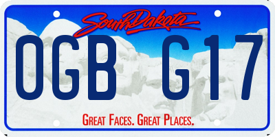 SD license plate 0GBG17
