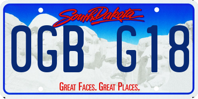 SD license plate 0GBG18