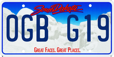 SD license plate 0GBG19