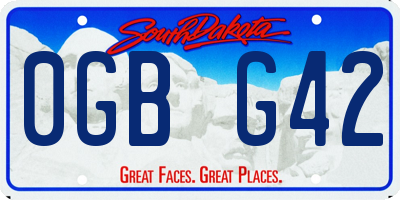 SD license plate 0GBG42
