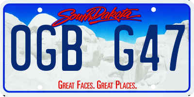 SD license plate 0GBG47