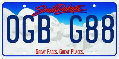 SD license plate 0GBG88