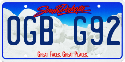 SD license plate 0GBG92