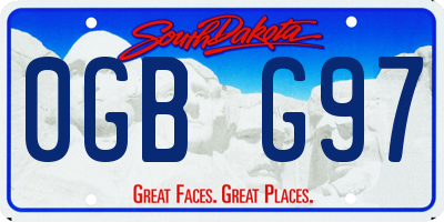SD license plate 0GBG97