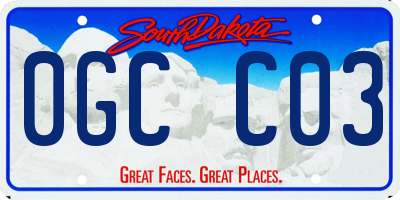 SD license plate 0GCC03