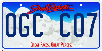SD license plate 0GCC07