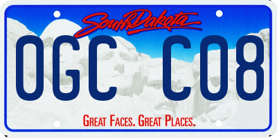 SD license plate 0GCC08