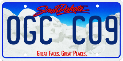 SD license plate 0GCC09