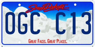 SD license plate 0GCC13