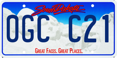 SD license plate 0GCC21