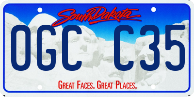 SD license plate 0GCC35