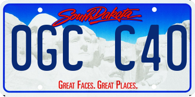 SD license plate 0GCC40