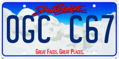 SD license plate 0GCC67