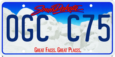 SD license plate 0GCC75