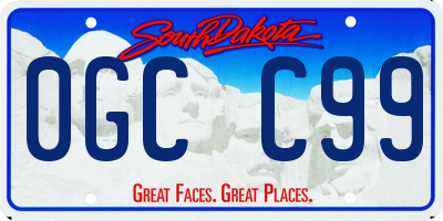 SD license plate 0GCC99