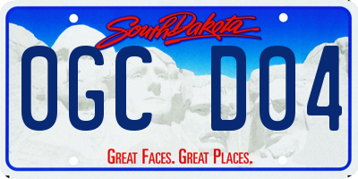 SD license plate 0GCD04