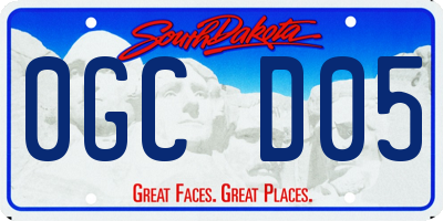 SD license plate 0GCD05