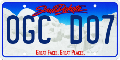 SD license plate 0GCD07