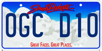 SD license plate 0GCD10