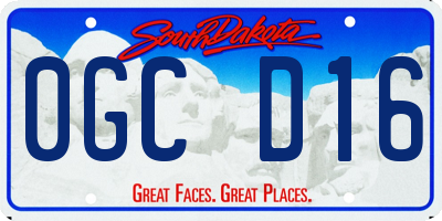 SD license plate 0GCD16