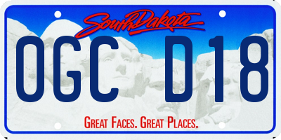 SD license plate 0GCD18
