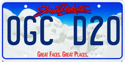 SD license plate 0GCD20