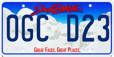 SD license plate 0GCD23