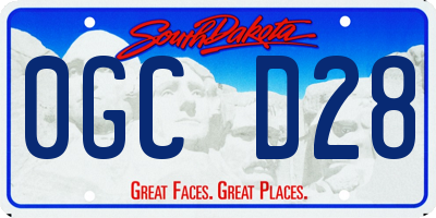 SD license plate 0GCD28