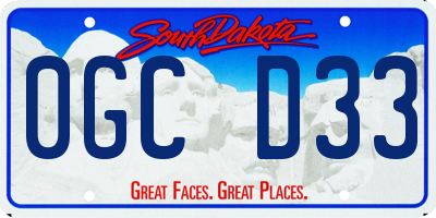 SD license plate 0GCD33