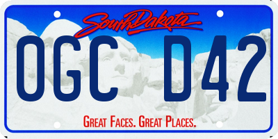 SD license plate 0GCD42