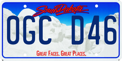 SD license plate 0GCD46
