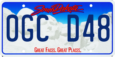 SD license plate 0GCD48