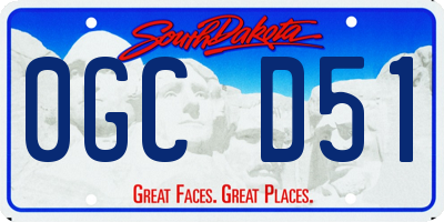 SD license plate 0GCD51