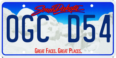 SD license plate 0GCD54